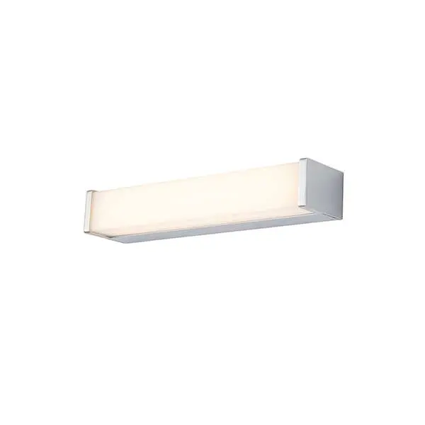 Edge Chrome Wall Light with White Polycarbonate Shade Dia:300mm