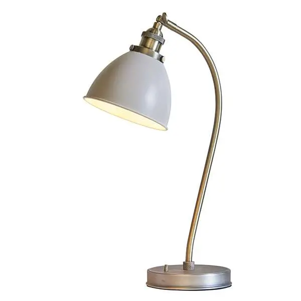Franklin Table Lamp Taupe & Antique Brass