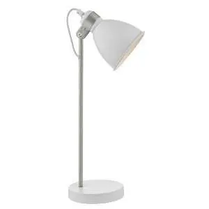 Frederick Table Lamp White/ Satin Chrome