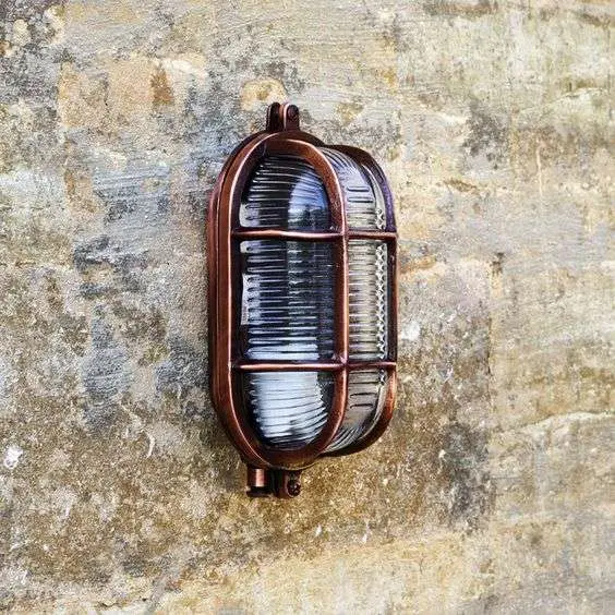 Admiral Small Oval Wall Light Antique Copper