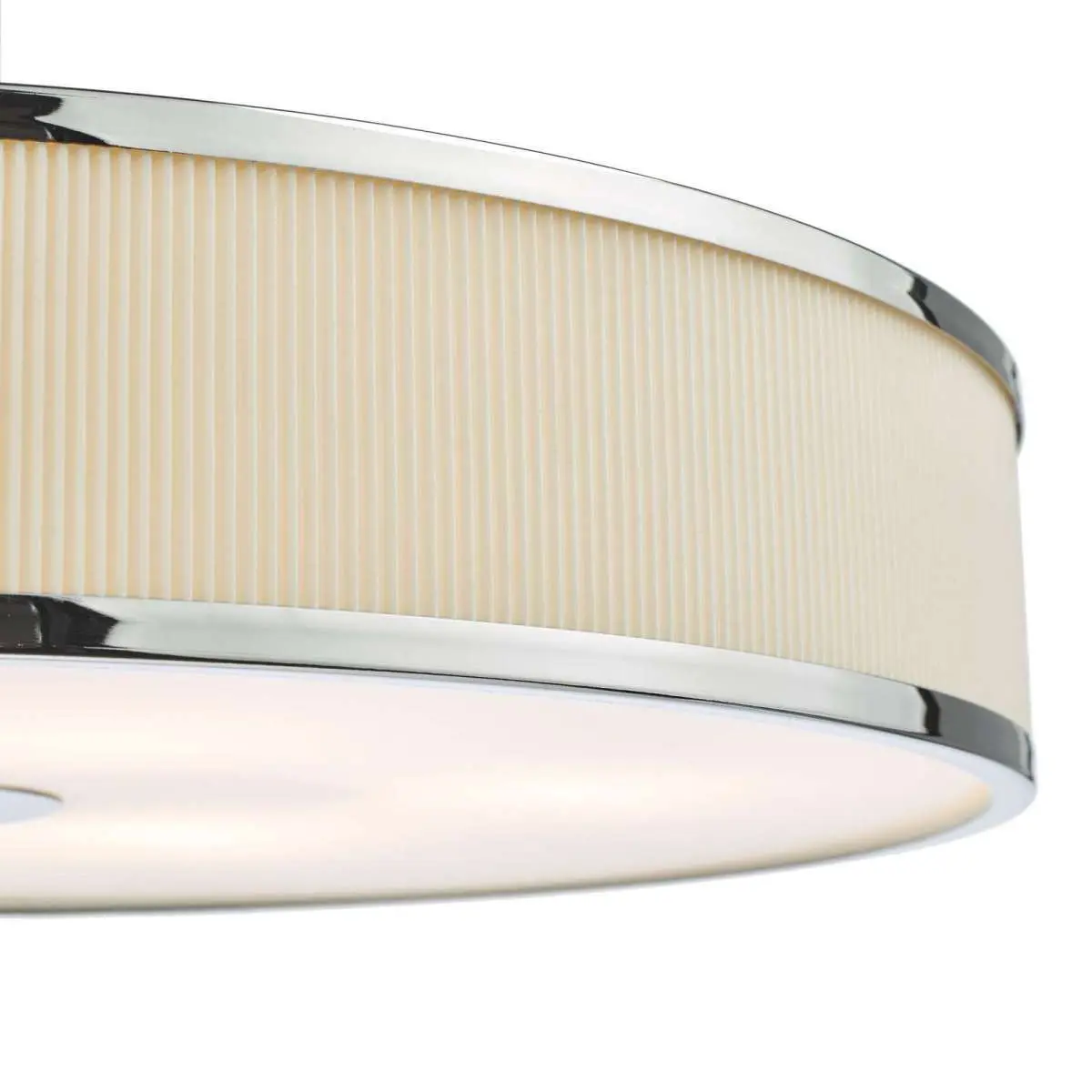 Alvaro 6 Light Pendant in Polished Chrome with Ivory Detail