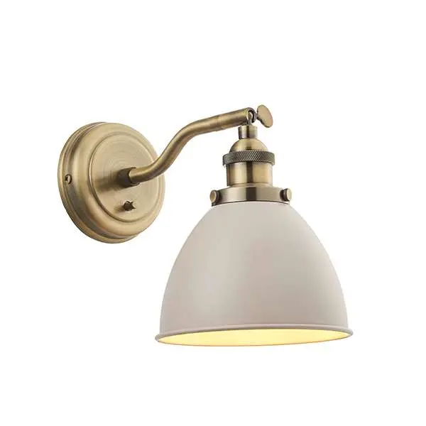 Franklin Wall Light Taupe & Antique Brass