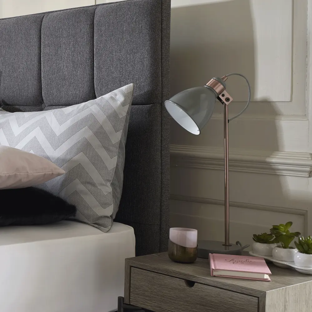 Frederick Table Lamp Gloss Grey/Copper